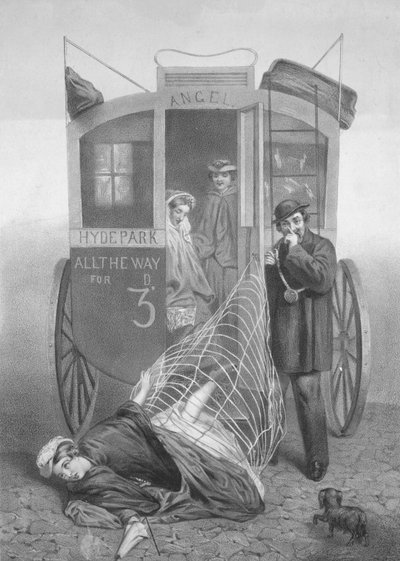 Perils of the Crinoline, 1850-70 av English School